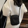 Nuevo Bolso Cuadrado Pequeño de Color Sólido 205 Nuevo Bolso de Lona Lavada Estilo Japonés de Un Hombro para Teléfono Bolso Cruzado Versátil Casual para Mujer