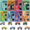 Conjunto de 8 peças de adesivos de veículo off-road legal de desenho animado para DIY de diário, agenda, copo de água, materiais de decoração de guitarra