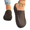 Mules femininas de veludo retrô sem salto, bico fechado, estilo slip-on, com costura, solado plano, chinelos casuais para uso externo