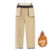 Pantalones Gruesos de Invierno Sueltos de Cintura Alta con Forro Polar para Mujeres de Mediana Edad y Mayores, Cálidos y Adecuados para Usar al Aire Libre, Pantalones Casuales de Pierna Recta Rellenos de Algodón