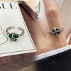 Anillo de Plata 925 Abierto con Cruz de Circonita sin Color ZHIYUN, Joyería Personalizada de Lujo Ligero, Sentido de Alta Gama, para Mujer