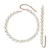 Moda Conjunto de Novia de Perlas Europeo y Americano Cadena Aleación Perla Collar de Novia Pendientes Joyería Conjunto de Perlas Cadena Venta al por Mayor Caliente