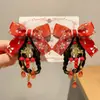 Acessórios de Cabelo Estilo Chinês Dinastia Han 2025 Novo Laço com Franja para Meninas Presilha de Cabelo Estilo Antigo Presilha de Cabelo Fofa para Menininhas