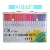 Caneta de Aquarela Ponta Dupla Transfronteiriça Pintura Artística Linha de Gancho Caneta Marcadora Colorida Ecológica Grafite Infantil Conjunto de Pincéis de Ponta Macia