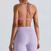 Ropa de Yoga para Mujer No Devoluble ni Intercambiable, Sujetador Deportivo de Espalda Cruzada con Espalda Hermosa, Top de Fitness para Correr de Secado Rápido y Ajustado