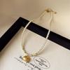 Nuevo collar de abanico de loto de estilo chino con baño de oro auténtico, elegante y moderno, cadena de clavícula retro, ligero y lujoso, collar de alta gama para mujer.