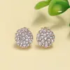 Brincos de Clipe Redondos com Strass para Mulheres, Design Minimalista Estilo Coreano e Japonês, Estilo Elegante e Descolado, Brincos de Clipe