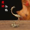 Decoração de garça de latão vintage rochoso paisagismo bonsai paisagem paisagem paisagem paisagem garça pequena decoração mesa de escritório animal de estimação de chá porta-incenso