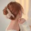 Pinza para el Cabello de Plumas para Mujer 2025 Nuevo Estilo Pinza de Plumas para la Parte Posterior de la Cabeza Pinza de Tiburón de Pluma de Avestruz Accesorio para el Cabello