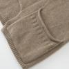 Bufanda Lisa de 7 Agujas con Cuello y Bolsillo con Solapa Pantalones Estilo Maillard Cárdigan Holgado Suéter Chaqueta de Cachemir Perezoso para Mujer