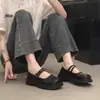 Nuevos y versátiles zapatos Mary Jane de estilo francés para mujer 2026, suela no blanda, modernos zapatos de cuero poco profundos de suela gruesa para otoño