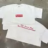 Camiseta Unisex de Manga Corta Supreme Trendy Streetwear Milán Algodón Puro Peso Pesado Clásica Suelta Versátil con Letras