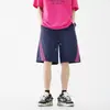Shorts Esportivos Listrados Modernos Estilo Americano para Homens, Verão Casual Versátil Moda Shorts Masculinos de Comprimento Médio Soltos Retos
