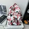 Mochila Estilo Americano Street Graffiti para Hombre, Mochila de Marca de Moda para Estudiantes de Secundaria y Preparatoria, Mochila de Alto Valor para Mujer