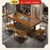 Novo estilo chinês madeira maciça grande placa mesa de chá conjunto completo combinação escritório Zen Kung Fu totalmente automático água fervendo mesa de chá integrada