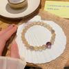 Pulsera de Cristal de Cabello de Ángel Dorado Natural Estilo Chino Nuevo para la Riqueza Moda para el Trabajo Simple Elegante Celebridad Amatista para Mujer