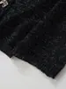Suéter de Punto Cardigan con Cuello Redondo, Hilo Metálico de Flores, para Mujer, Otoño e Invierno, de un Solo Pecho, Manga Larga, Estilo Europeo y Americano, Nuevo Estilo Transfronterizo