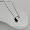 Collar Geométrico de Dibujos Animados Retro Coreano Colgante de Clavícula de Oso Blanco y Negro Pequeño Fresco ins Moda para Mujer