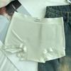 [Mayoreo] Bóxers Largos Color Nude para Mujer, Seda Helada de Cintura Media-Alta, Control de Abdomen, Cubre Cadera, Ropa Interior para Mujeres Jóvenes, Estilo Femenino