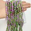 Grânulos Florais de Vidro Estourado 8mm Grânulos Gradiente Bicolor Pulseira de Contas Artesanal DIY Pulseira de Contas de Vidro Estourado Semi-Acabada