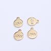 Pulseira Banhada a Ouro 14K que Preserva a Cor Pingente Pequeno Cobre Brilhante Pingente Oval Acessórios Acessórios para Miçangas Artesanais DIY