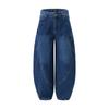 Calças de bolso de aba grande Scimitar Jeans masculino American Street Fashion Design Calças largas soltas Calças bordadas até o chão