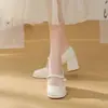 Nuevos zapatos de tacón alto estilo chino para mujer, tacón grueso, adecuados para faldas Ma Mian, primavera-verano 2026, nueva colección de otoño, zapatos Mary Jane de estilo tradicional para mujer