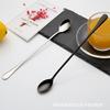 Fornecimento direto da fábrica colher de gelo de aço inoxidável 24cm cabo longo colher criativa colher de mistura para bar Colher de gelo de titânio LOGOTIPO a laser
