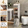 Estante de Almacenamiento para Baño Gabinete Sandwich para Baño Cajón de Almacenamiento Lateral para Inodoro Gabinete de Almacenamiento para Espacios Estrechos del Inodoro