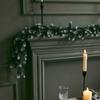 Simulación de plástico artificial, agujas de pino navideñas, ratán, colgante de pared, decoración de ventanas de Año Nuevo, adornos de plantas verdes para mesa de comedor del hogar