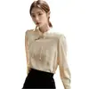 2026 Nuevo Diseño de Principios de Primavera Elegante y Versátil Camisa de Manga Larga con Estilo Chino Tradicional y Detalles de Botones