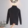 [Em estoque] Suéter liso para meninos, camisa de base, outono e inverno, roupa íntima para bebês meninas, suéter infantil