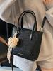 Bolso bandolera informal tipo cubo, portátil, de alta calidad, con patrón tejido, para mujer, ideal para el trabajo y el uso diario.