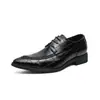 Zapatos Formales de Cuero con Cordones y Punta Puntiaguda para Hombre Tallas Grandes Nuevo Estilo Británico Antideslizantes Resistentes al Desgaste para el Trabajo y el Viaje
