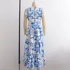 2024 Europeo y Americano Fengchun Nuevo Vestido Redondo para Mujer Estampado 5340