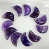 Venta caliente transfronteriza piedra natural cristal ágata gema sin agujero colgante luna mini luna creciente Accesorios de joyería luna