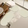 Tapete de Chão Antiderrapante em Forma de U para Banheiro, Tapete para Pia de Banheiro, Tapete Macio de Lama de Diatomáceas, Secagem Rápida, Absorvente