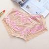 Xiaotianer popular flor bicolor ropa interior de encaje de talle bajo calzones cómodos transpirables de modal para mujer multitalle
