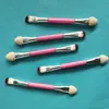 Venta al por mayor Esponja para Sombra de Ojos Pincel para Sombra de Ojos Un Pincel Multiusos Tubo de Aluminio Plateado Pincel de Doble Extremo Pincel de Maquillaje para Sombra de Ojos Pincel Corrector 7.5