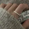 Anillo Sencillo Estilo Minimalista para Mujer, No se Desvanece, Abierto, Ajustable para Dedo Índice, Apilable, Versátil, de Nicho, Nuevo Producto de Alta Gama