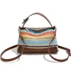 Bolso Tejido de Paja con Rayas Arcoíris para Mujer 2026 Nuevo Bolso de Playa Tejido Bolso de Mano de Nicho para el Trabajo Bolso Cruzado