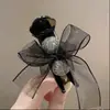 Celebridad de internet nuevo pasador de lazo negro parte trasera de la cabeza cuchara verano tocado clip superior pasador de lazo grande cuerda para el cabello accesorios para el cabello