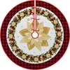 Falda para árbol de Navidad, falda redonda para base de árbol de decoración navideña, falda para árbol de tela con diseño de Papá Noel y muñeco de nieve, 120 cm de diámetro