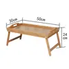 Bandeja de madera de bambú plegable para cama, mesa de picnic, bandeja para comidas postparto con patas, bandeja para platos y frutas
