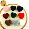 Felpa Flockada Tridimensional Agujero Recto Corazón Corazón Accesorios para Joyería DIY Colgante Llavero con Forma de Corazón material Hecho a Mano diy