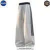 Conjunto de jaqueta moletom com gola alta e estampa de alta qualidade da marca NASA para homens, um conjunto casual e moderno completo para o outono