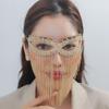 Máscara de Borla Brillante con Pedrería de Lujo Dingka Máscara de Baile de Fiesta con Diamantes Completos Cortina Facial Creativa Accesorios Faciales