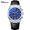 Relógio Masculino Multifuncional Dawn Calendário Lunar Cronógrafo À Prova D'água Pulseira de Aço Preto Comércio Exterior Transfronteiriço Fabricantes de Relógios de Quartzo
