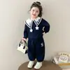 Conjunto Esportivo de Outono para Meninas 2026 Nova Moda Estiloso Conjunto de Duas Peças Outono para Bebê Menina Outono Inicial