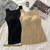 Moda de verano sexy chaleco de tirantes de seda de hielo con almohadilla en el pecho ropa interior para mujer amigable con la piel camiseta sin mangas para llevar debajo o encima que combina con todo